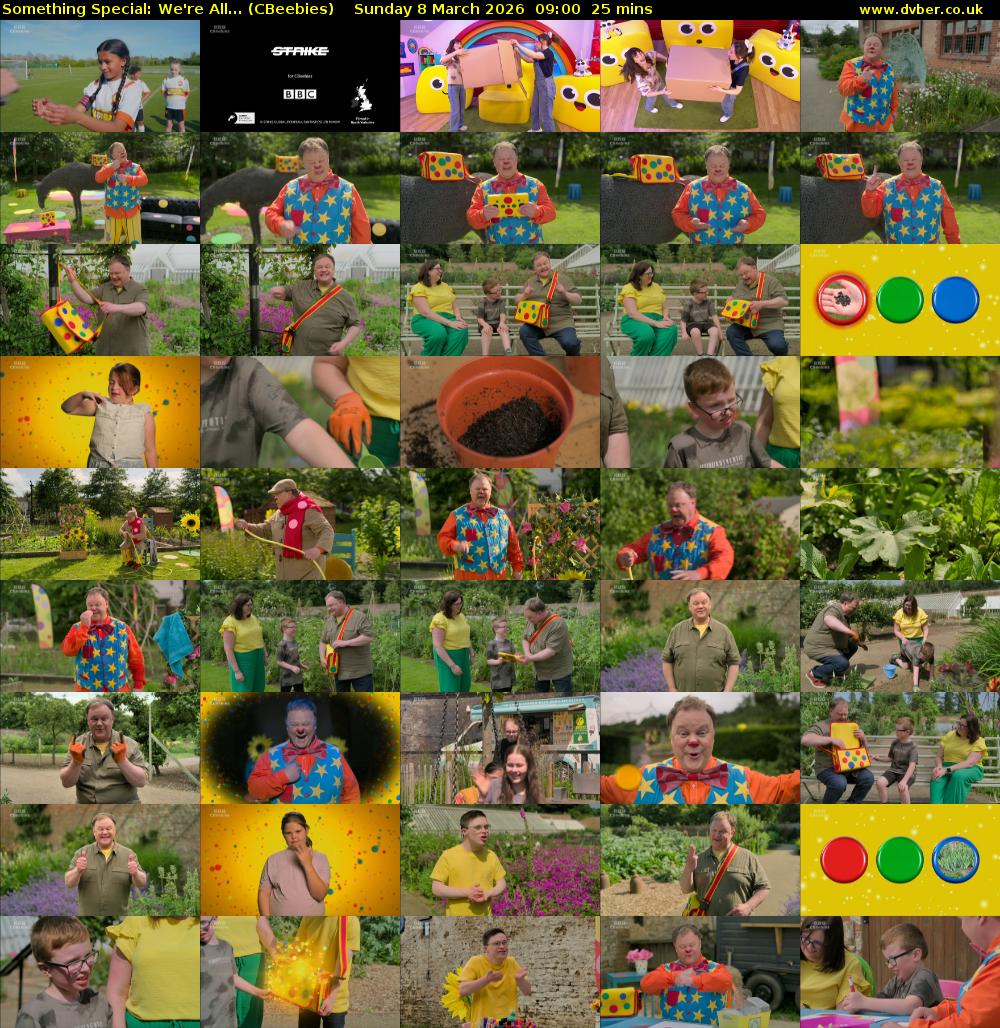 Something Special: We're All... (CBeebies) Sunday 8 March 2026 09:00 - 09:25