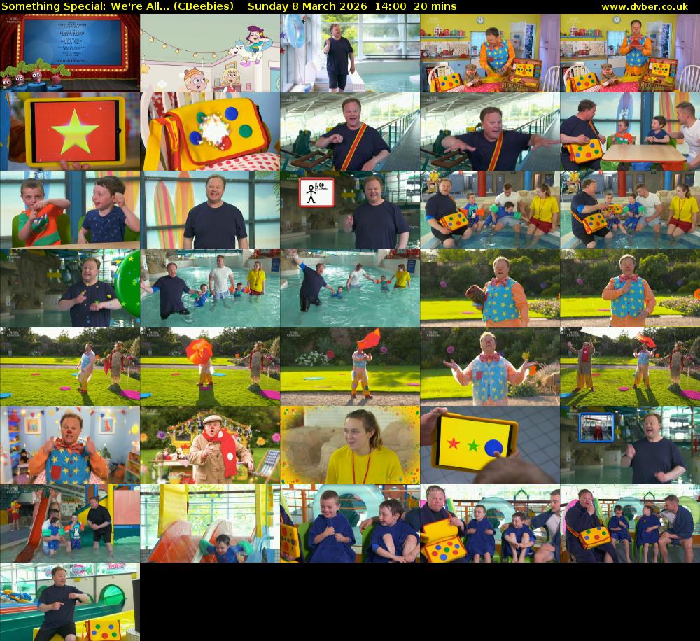 Something Special: We're All... (CBeebies) Sunday 8 March 2026 14:00 - 14:20