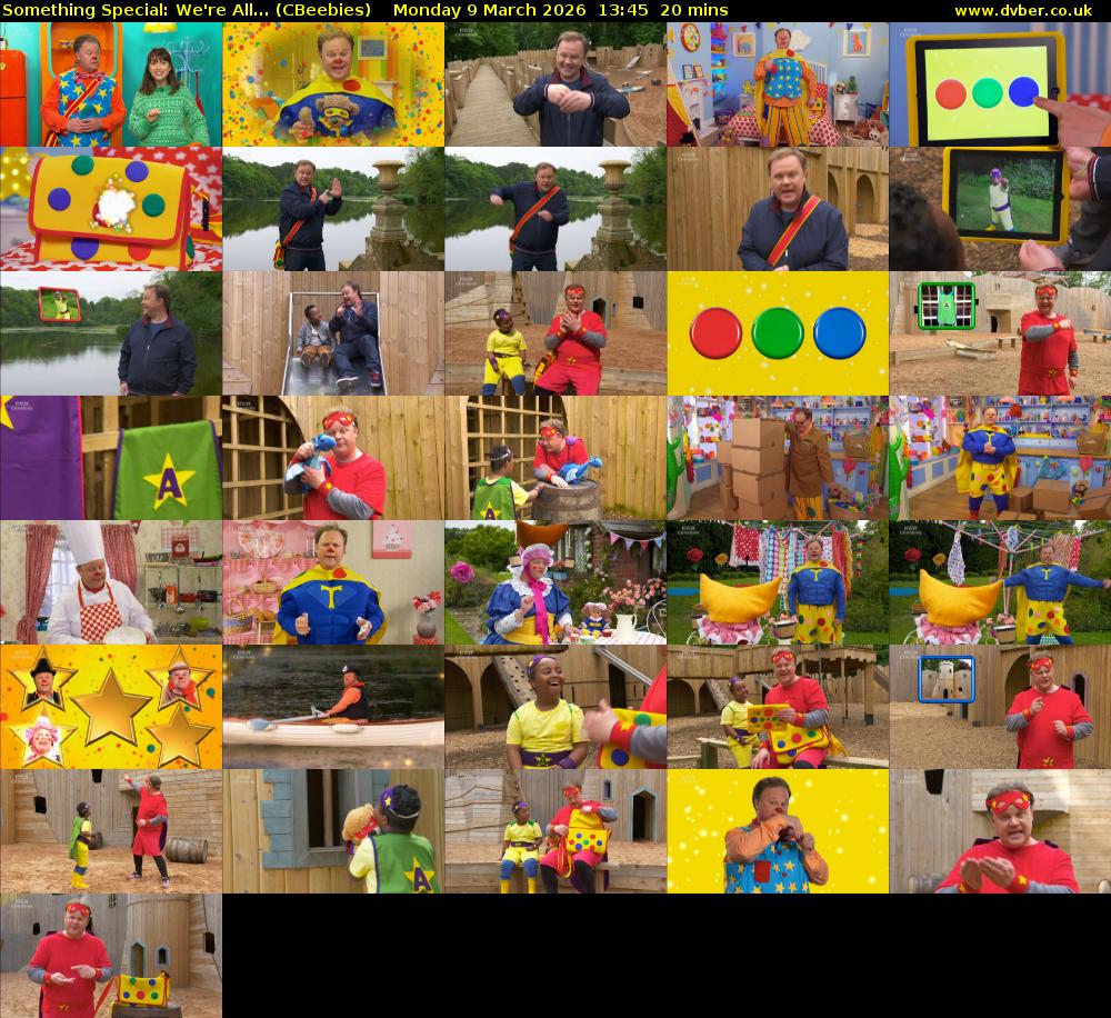 Something Special: We're All... (CBeebies) Monday 9 March 2026 13:45 - 14:05