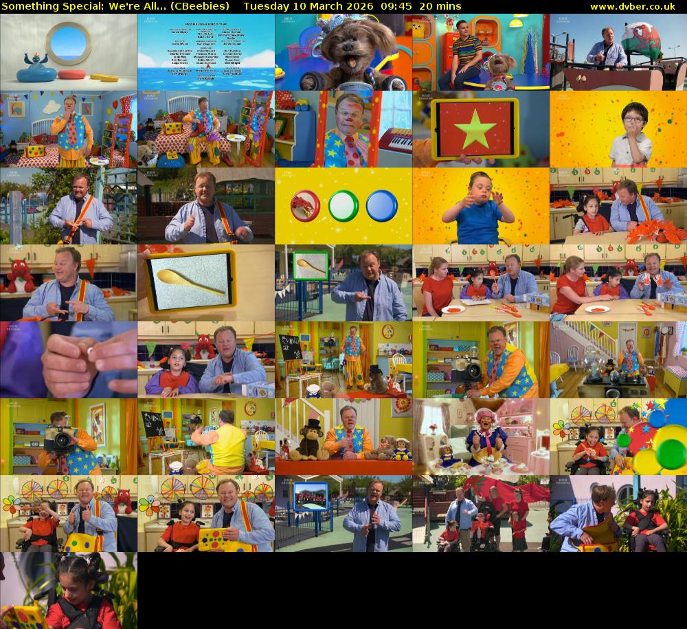 Something Special: We're All... (CBeebies) Tuesday 10 March 2026 09:45 - 10:05