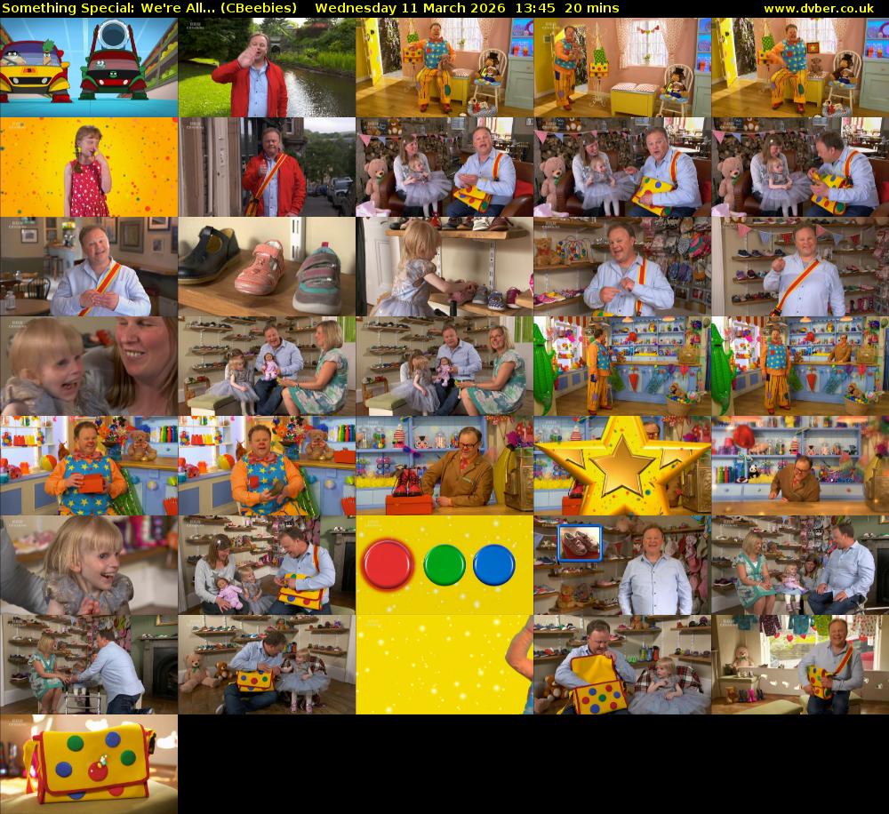 Something Special: We're All... (CBeebies) Wednesday 11 March 2026 13:45 - 14:05