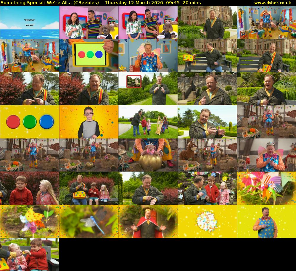 Something Special: We're All... (CBeebies) Thursday 12 March 2026 09:45 - 10:05