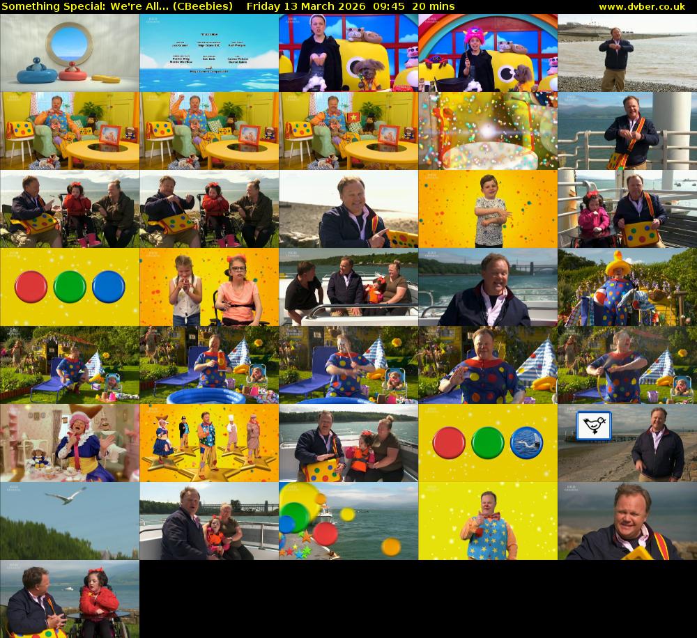 Something Special: We're All... (CBeebies) Friday 13 March 2026 09:45 - 10:05