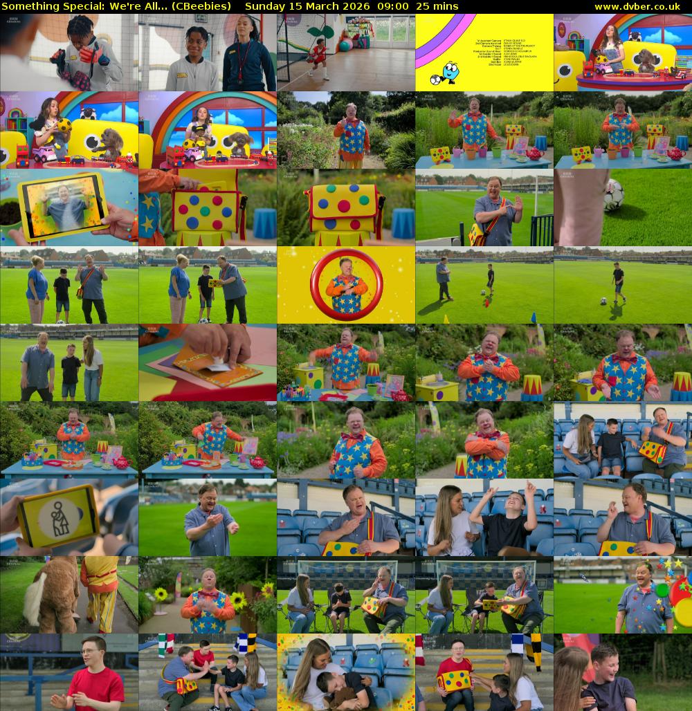 Something Special: We're All... (CBeebies) Sunday 15 March 2026 09:00 - 09:25