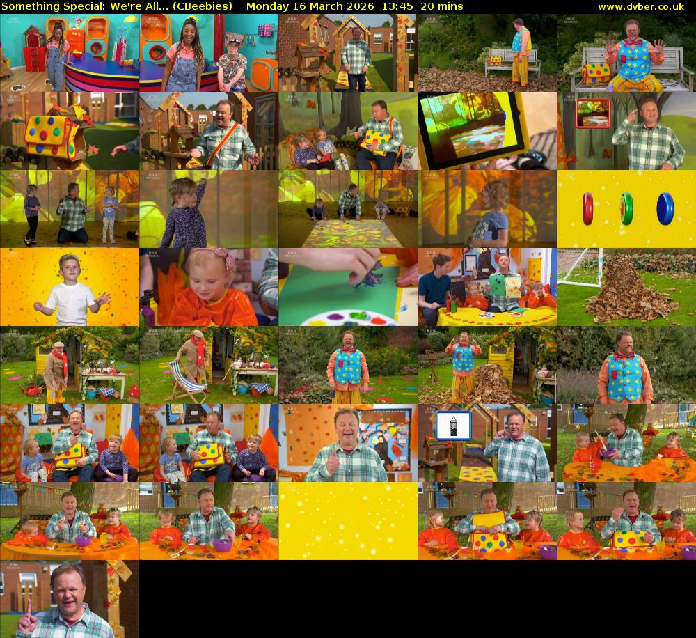 Something Special: We're All... (CBeebies) Monday 16 March 2026 13:45 - 14:05