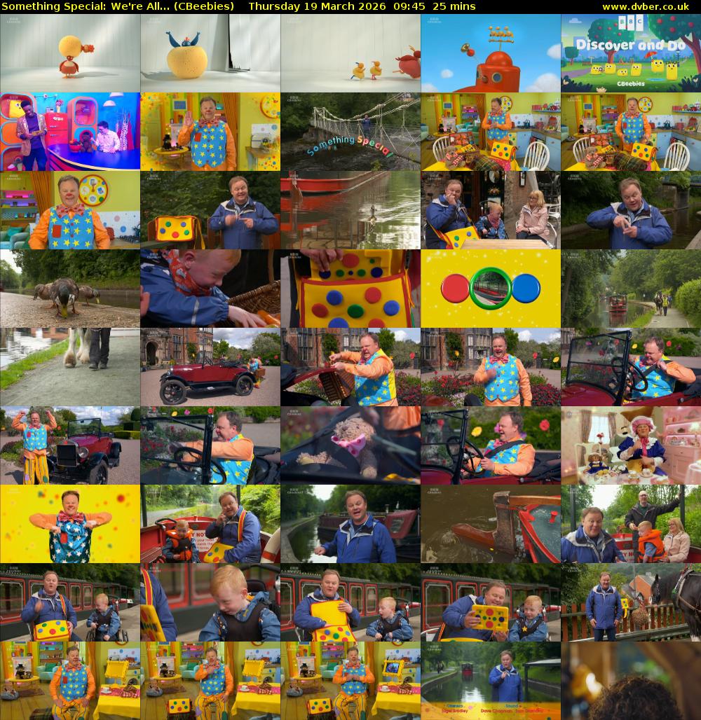 Something Special: We're All... (CBeebies) Thursday 19 March 2026 09:45 - 10:10