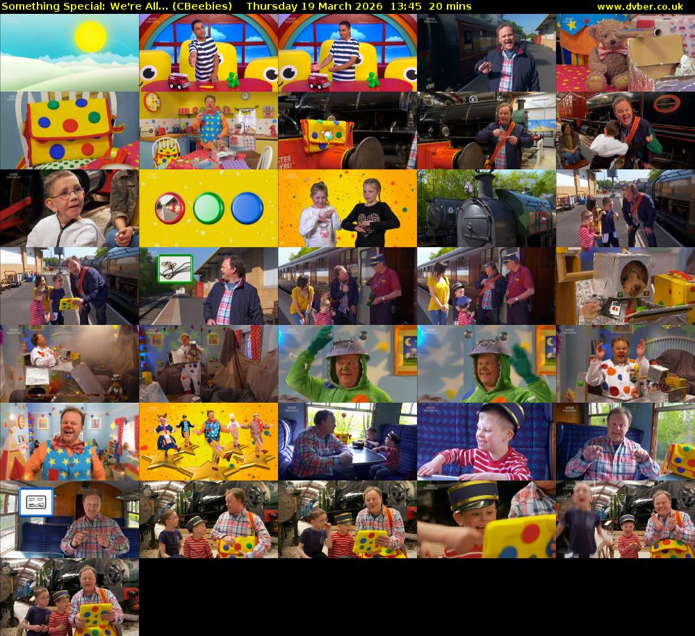 Something Special: We're All... (CBeebies) Thursday 19 March 2026 13:45 - 14:05