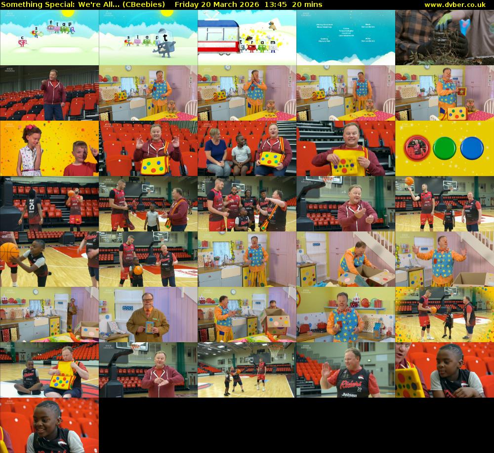 Something Special: We're All... (CBeebies) Friday 20 March 2026 13:45 - 14:05