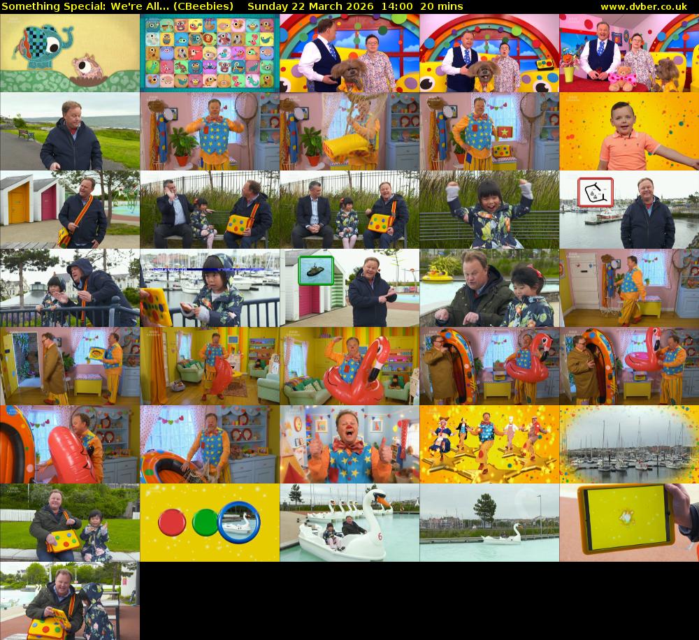 Something Special: We're All... (CBeebies) Sunday 22 March 2026 14:00 - 14:20