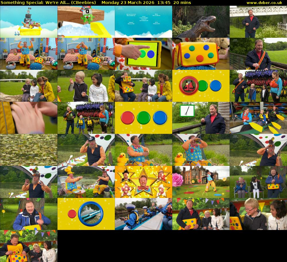 Something Special: We're All... (CBeebies) Monday 23 March 2026 13:45 - 14:05