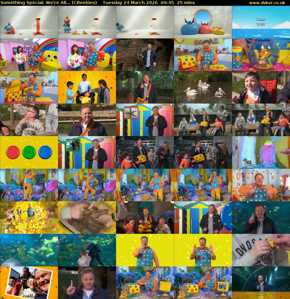 Something Special: We're All... (CBeebies) Tuesday 24 March 2026 09:45 - 10:10