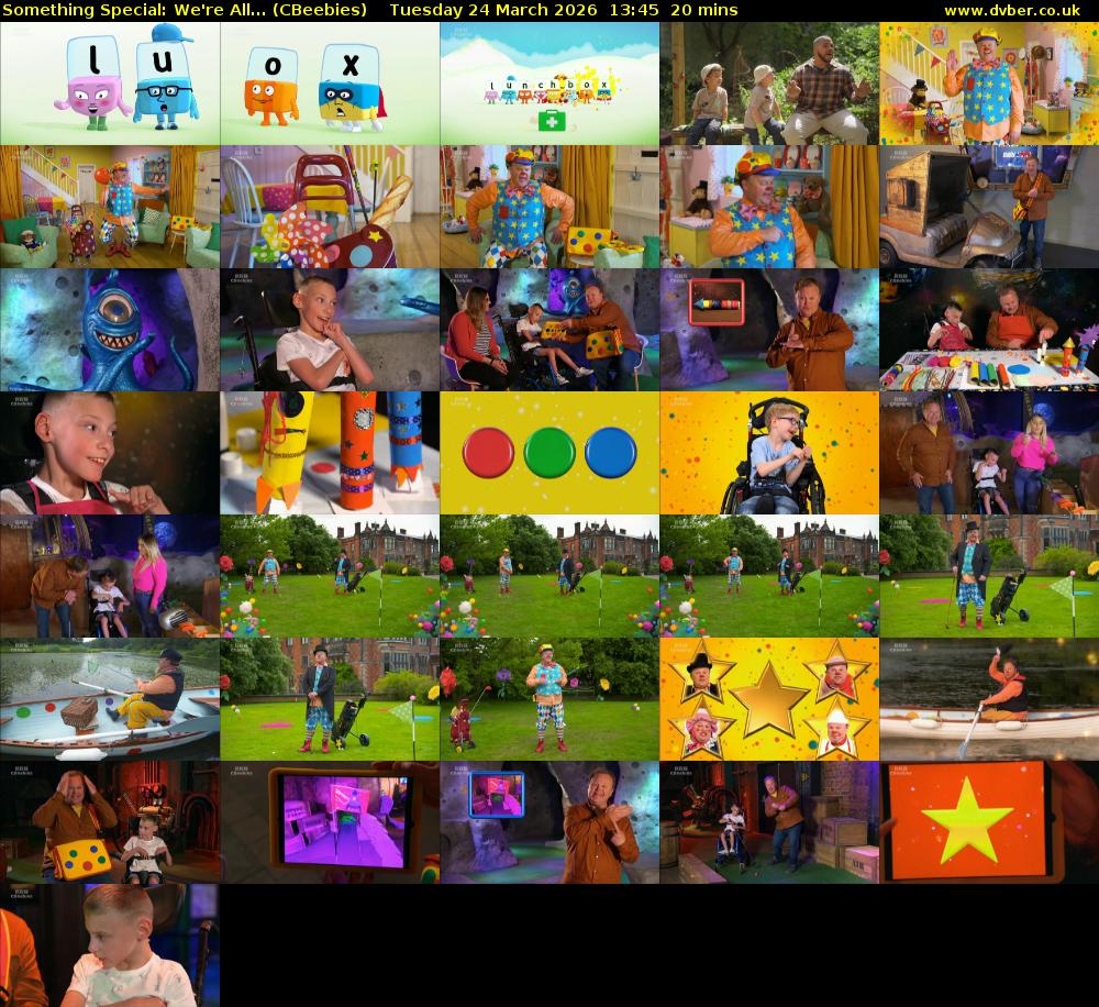 Something Special: We're All... (CBeebies) Tuesday 24 March 2026 13:45 - 14:05