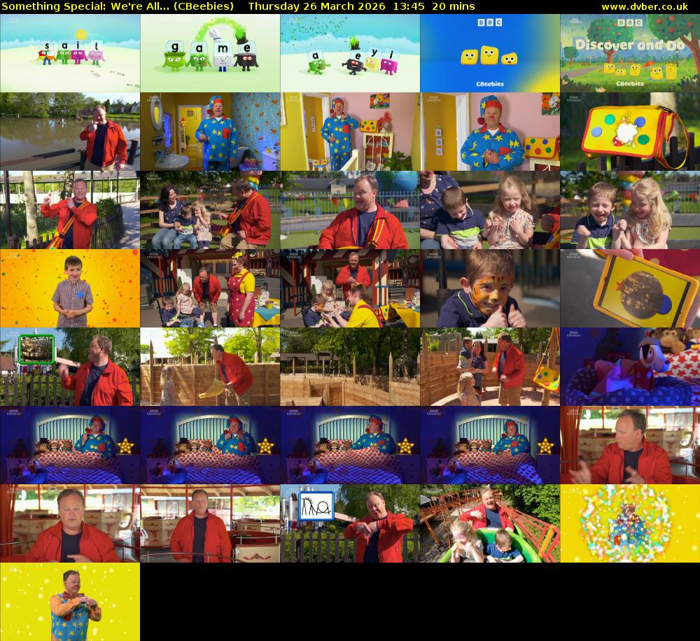 Something Special: We're All... (CBeebies) Thursday 26 March 2026 13:45 - 14:05