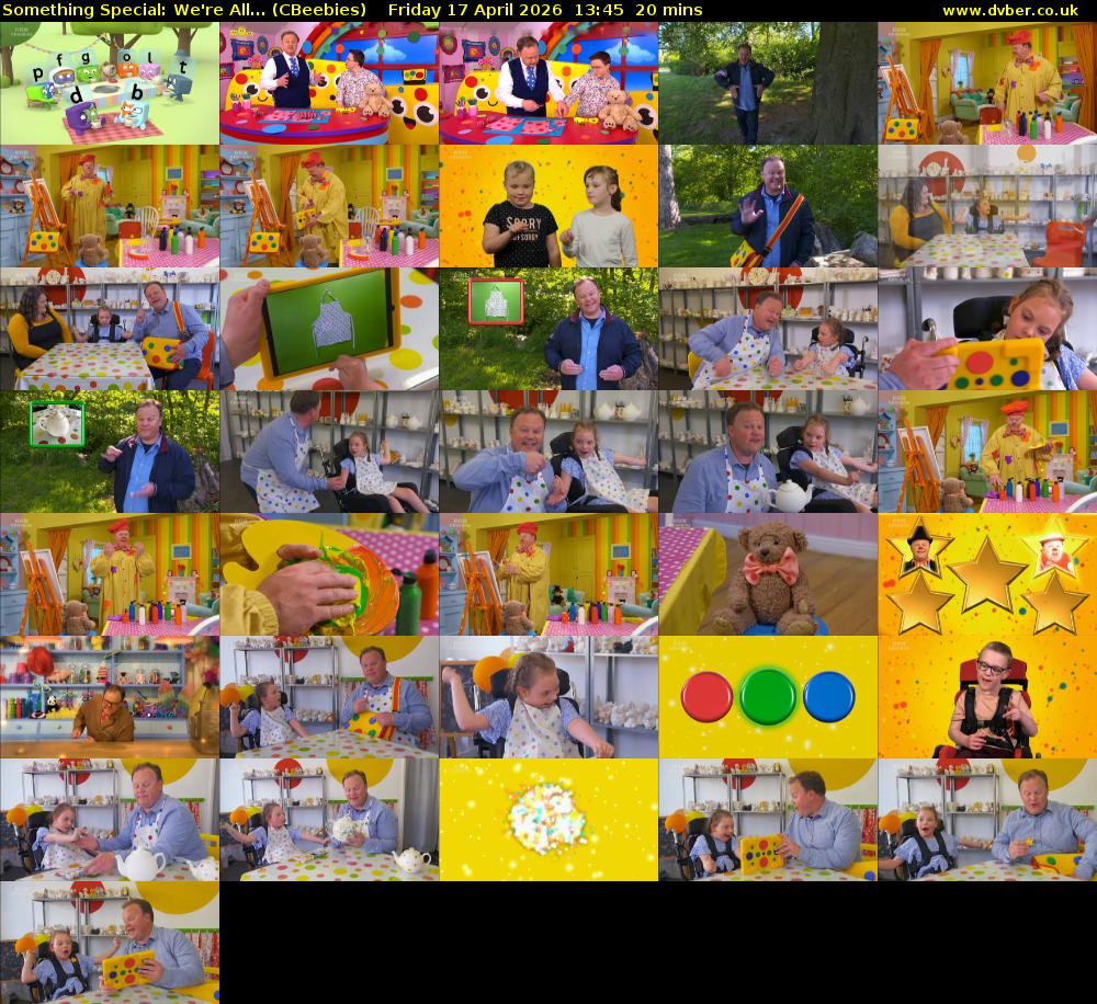 Something Special: We're All... (CBeebies) Friday 17 April 2026 13:45 - 14:05