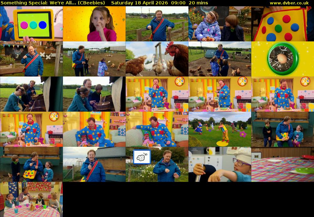 Something Special: We're All... (CBeebies) Saturday 18 April 2026 09:00 - 09:20