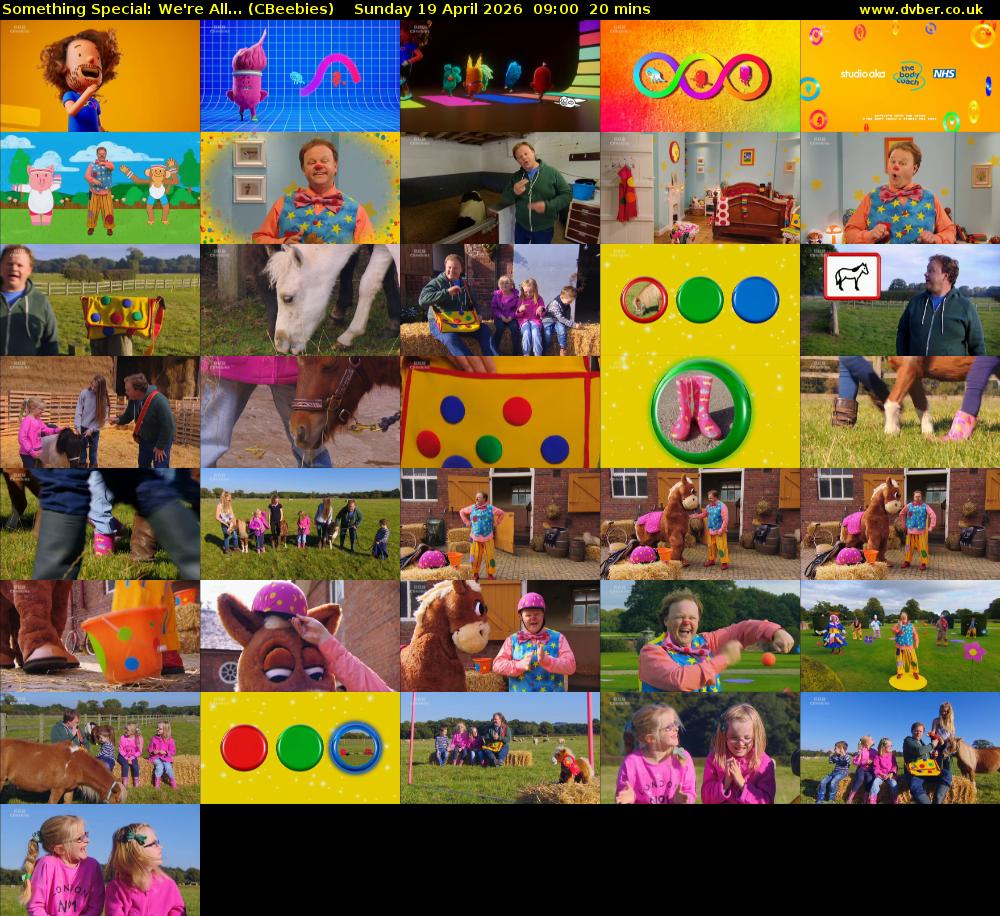 Something Special: We're All... (CBeebies) Sunday 19 April 2026 09:00 - 09:20