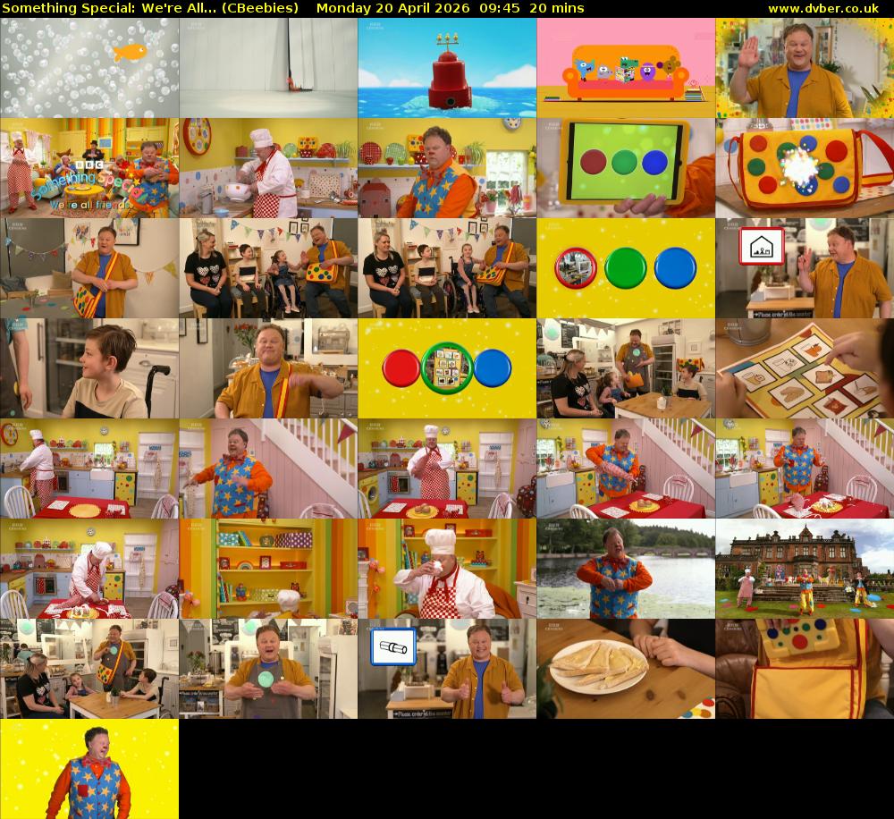 Something Special: We're All... (CBeebies) Monday 20 April 2026 09:45 - 10:05