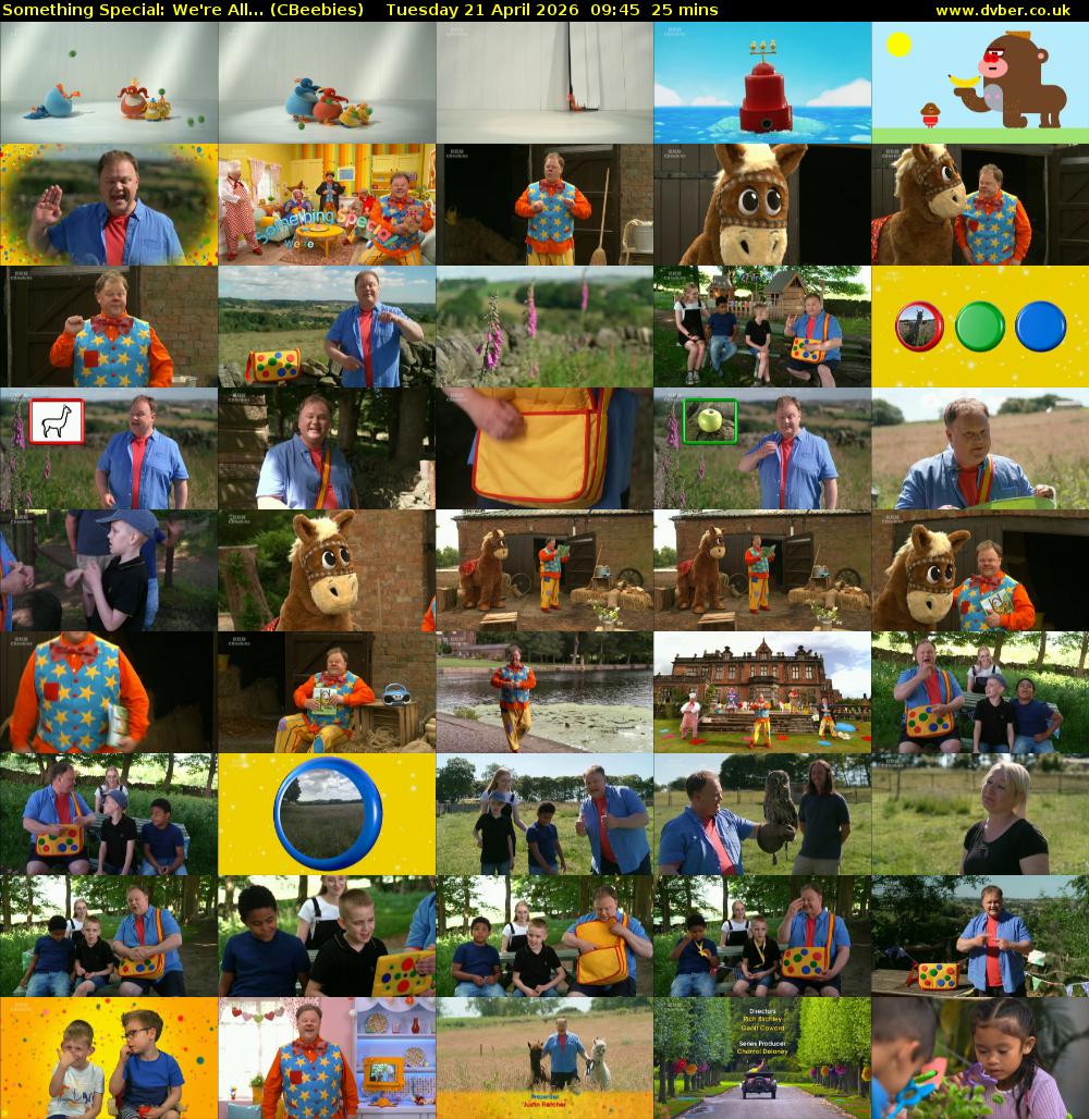 Something Special: We're All... (CBeebies) Tuesday 21 April 2026 09:45 - 10:10