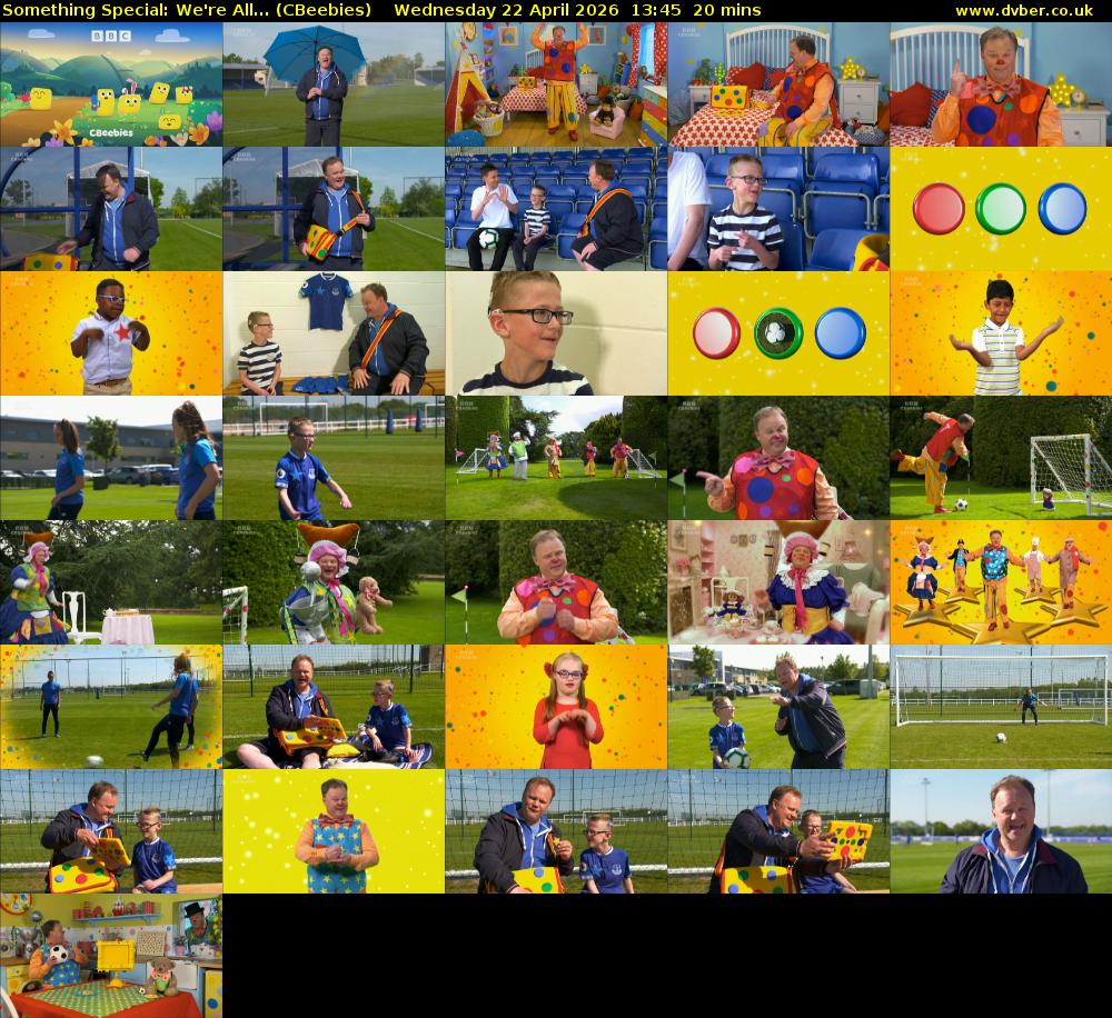 Something Special: We're All... (CBeebies) Wednesday 22 April 2026 13:45 - 14:05
