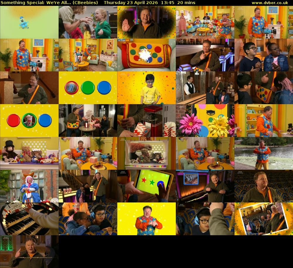 Something Special: We're All... (CBeebies) Thursday 23 April 2026 13:45 - 14:05