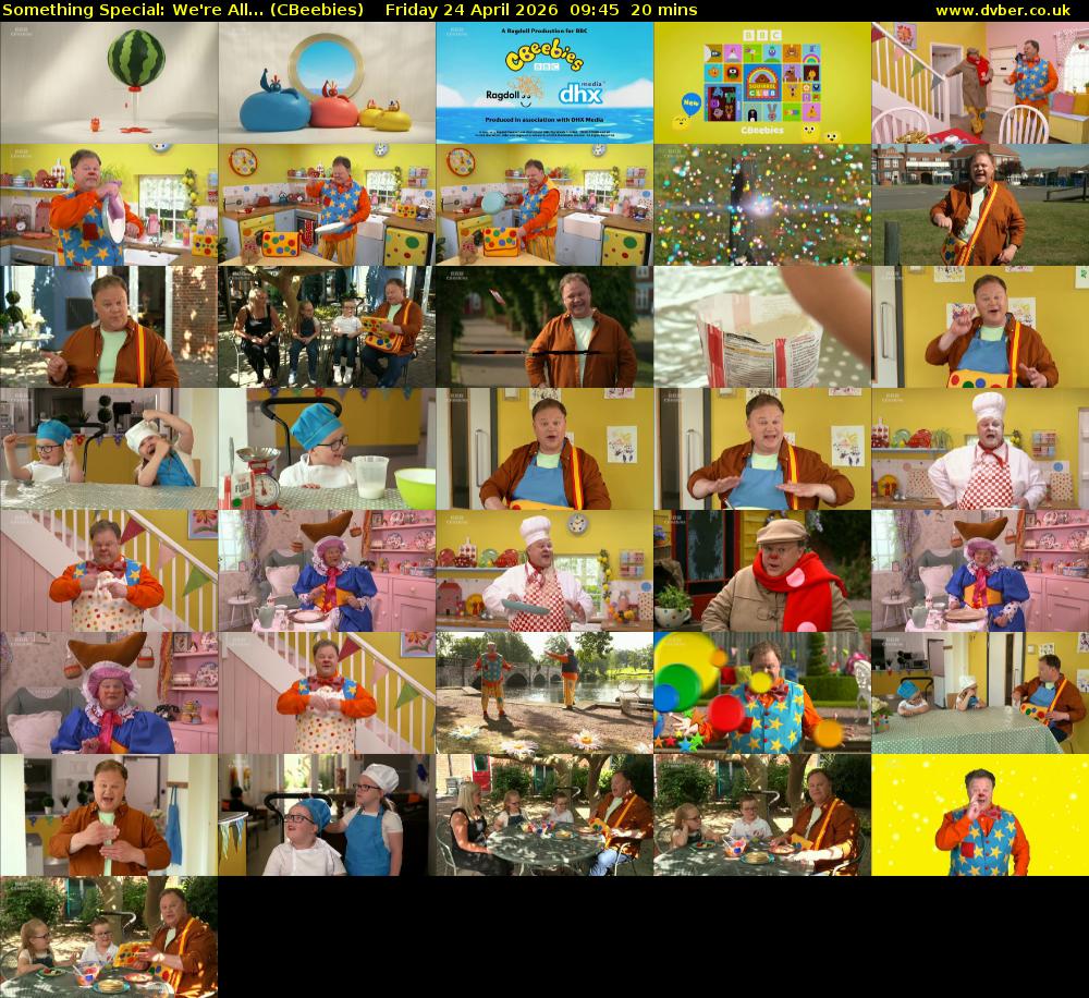Something Special: We're All... (CBeebies) Friday 24 April 2026 09:45 - 10:05