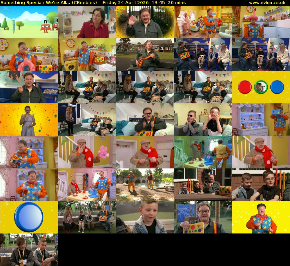 Something Special: We're All... (CBeebies) Friday 24 April 2026 13:45 - 14:05
