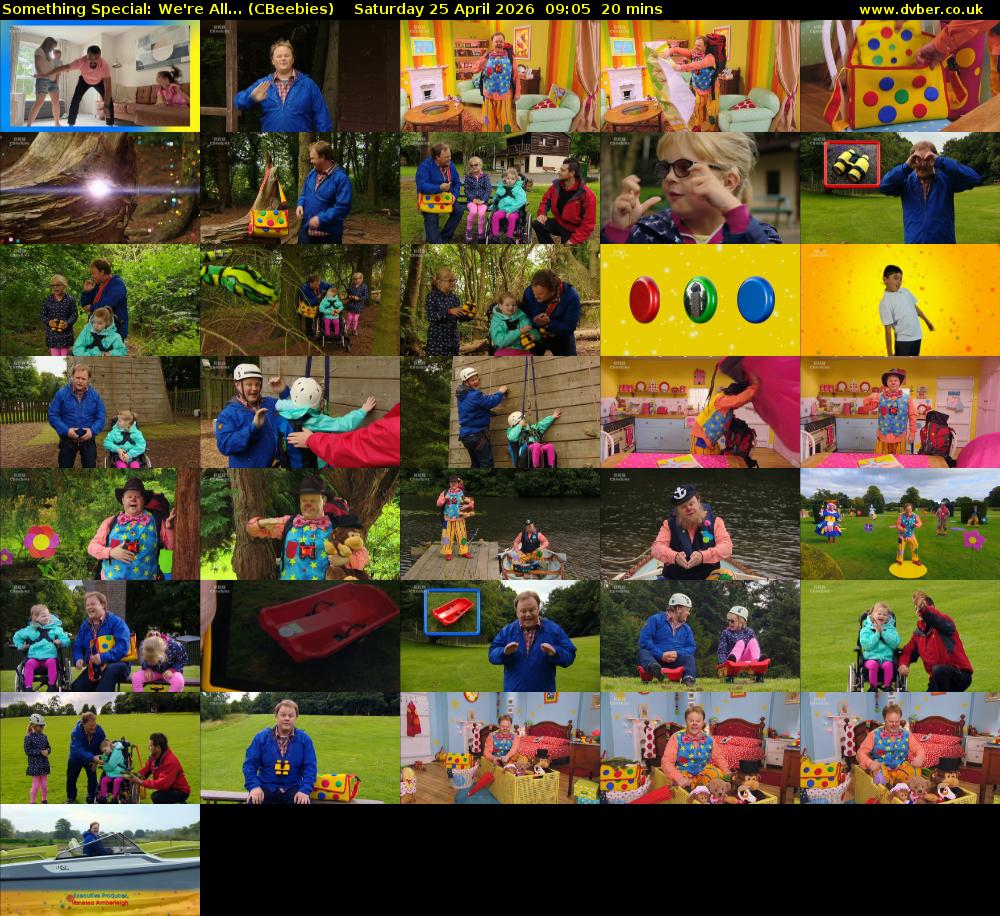 Something Special: We're All... (CBeebies) Saturday 25 April 2026 09:05 - 09:25