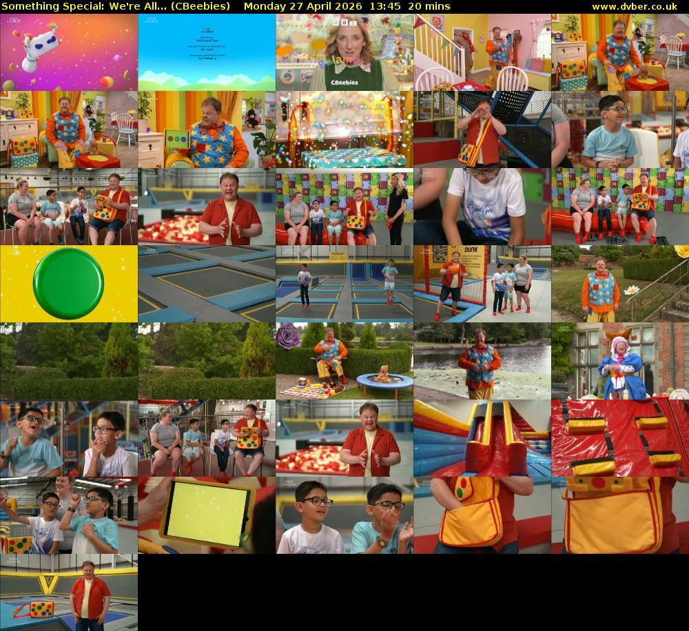 Something Special: We're All... (CBeebies) Monday 27 April 2026 13:45 - 14:05