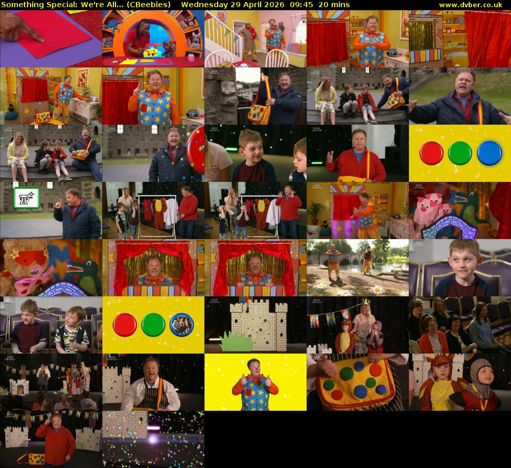 Something Special: We're All... (CBeebies) Wednesday 29 April 2026 09:45 - 10:05