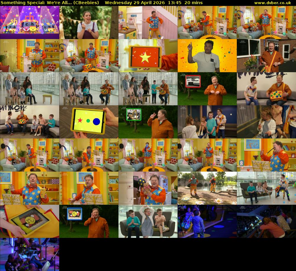 Something Special: We're All... (CBeebies) Wednesday 29 April 2026 13:45 - 14:05