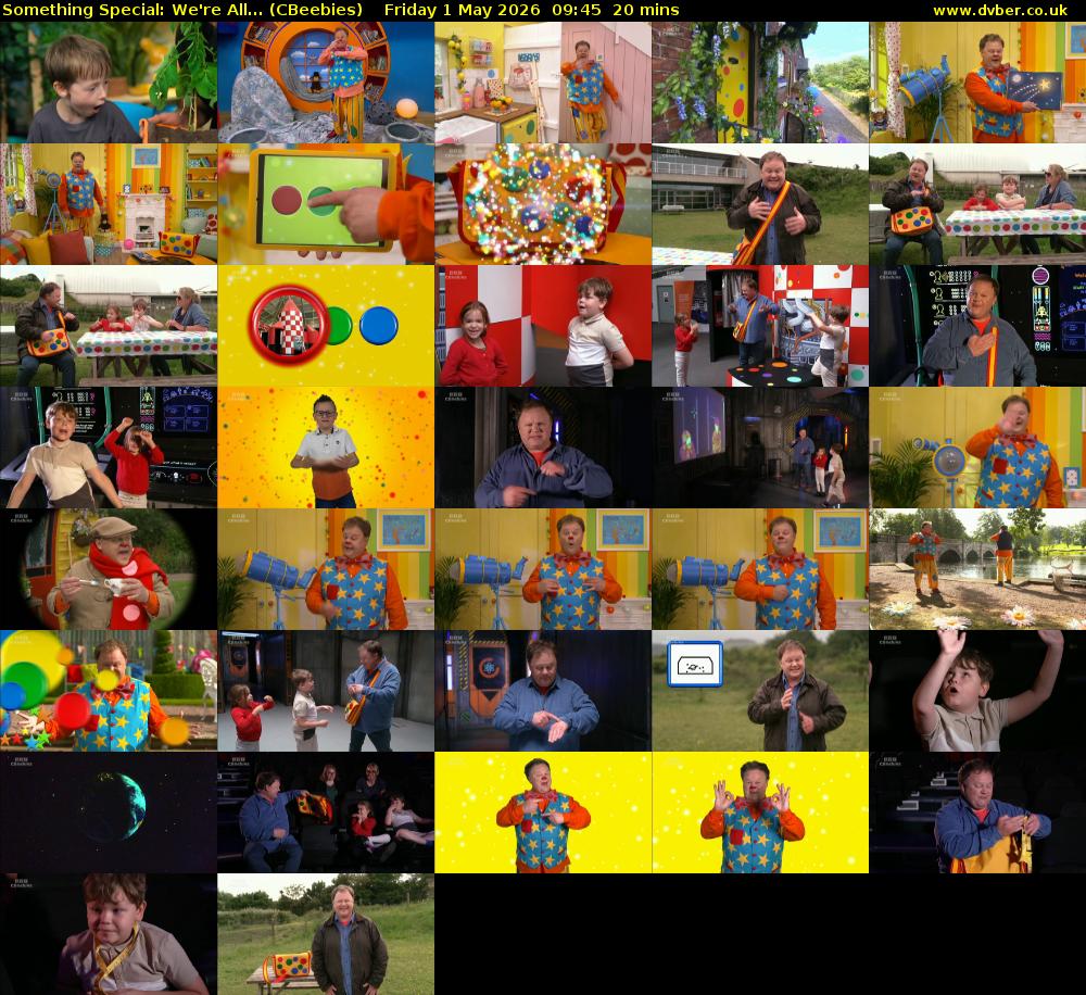 Something Special: We're All... (CBeebies) Friday 1 May 2026 09:45 - 10:05