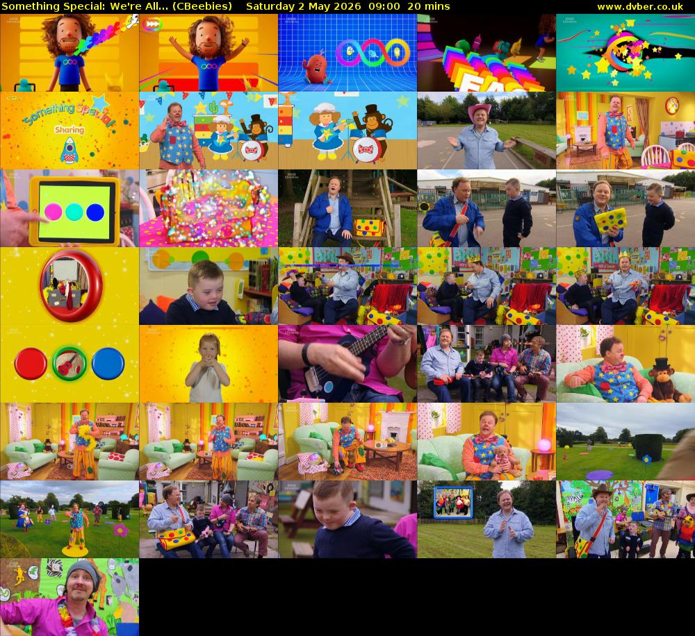 Something Special: We're All... (CBeebies) Saturday 2 May 2026 09:00 - 09:20