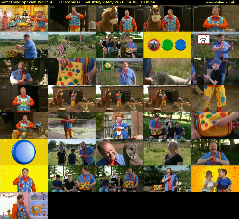 Something Special: We're All... (CBeebies) Saturday 2 May 2026 14:00 - 14:20