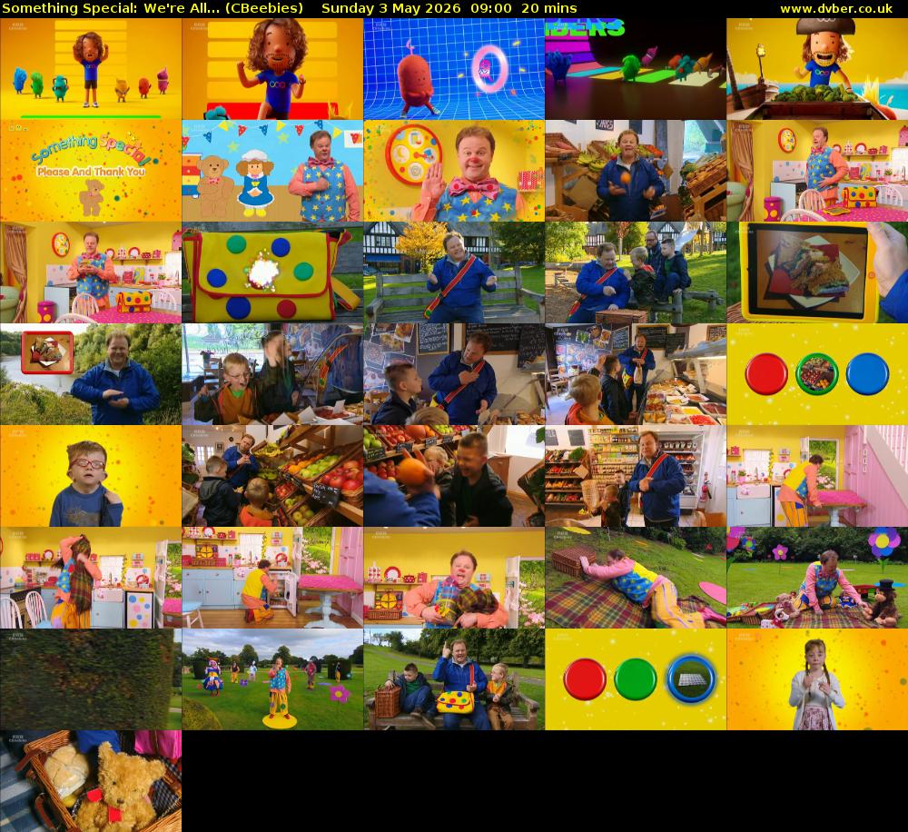 Something Special: We're All... (CBeebies) Sunday 3 May 2026 09:00 - 09:20