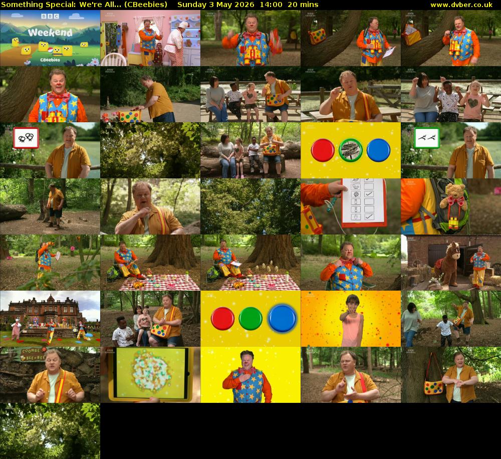 Something Special: We're All... (CBeebies) Sunday 3 May 2026 14:00 - 14:20