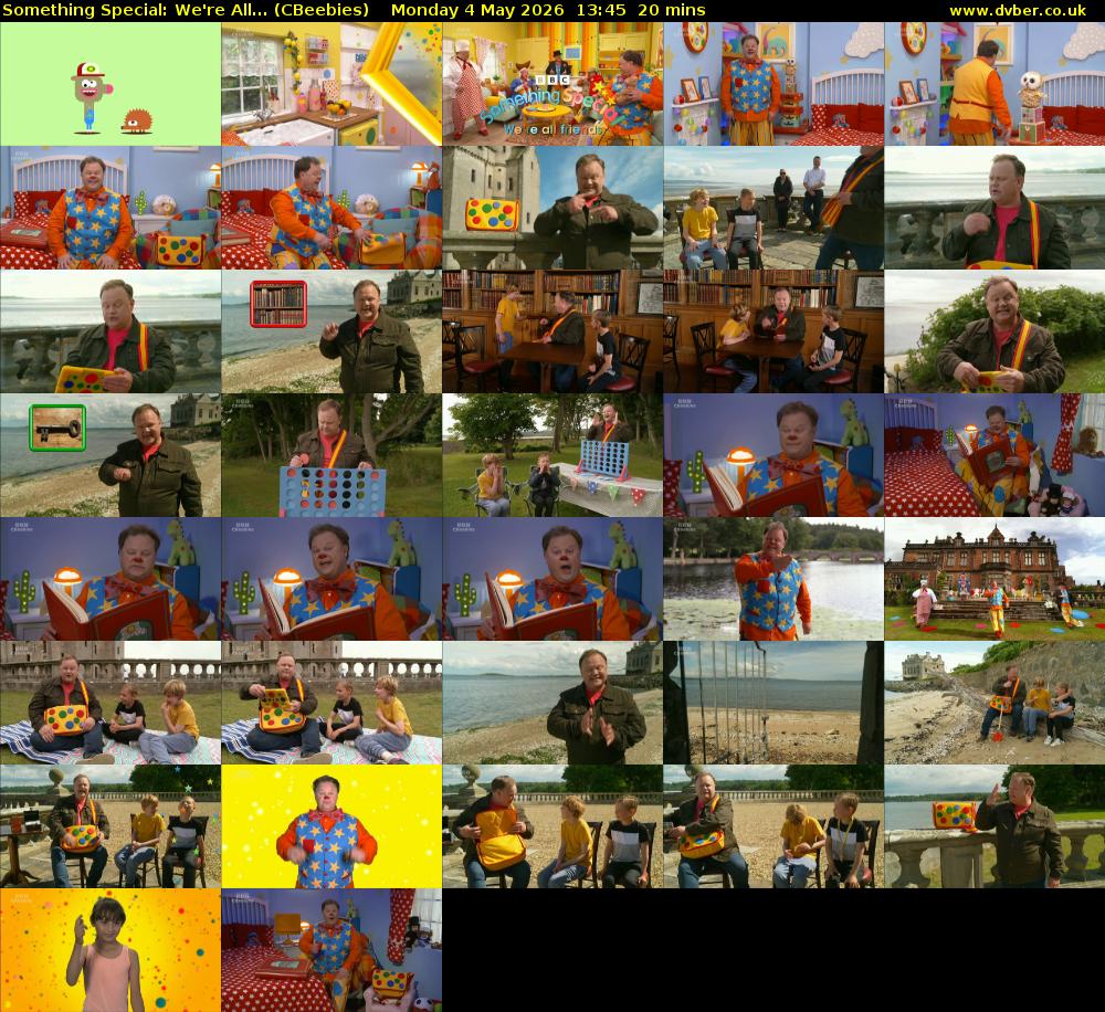 Something Special: We're All... (CBeebies) Monday 4 May 2026 13:45 - 14:05