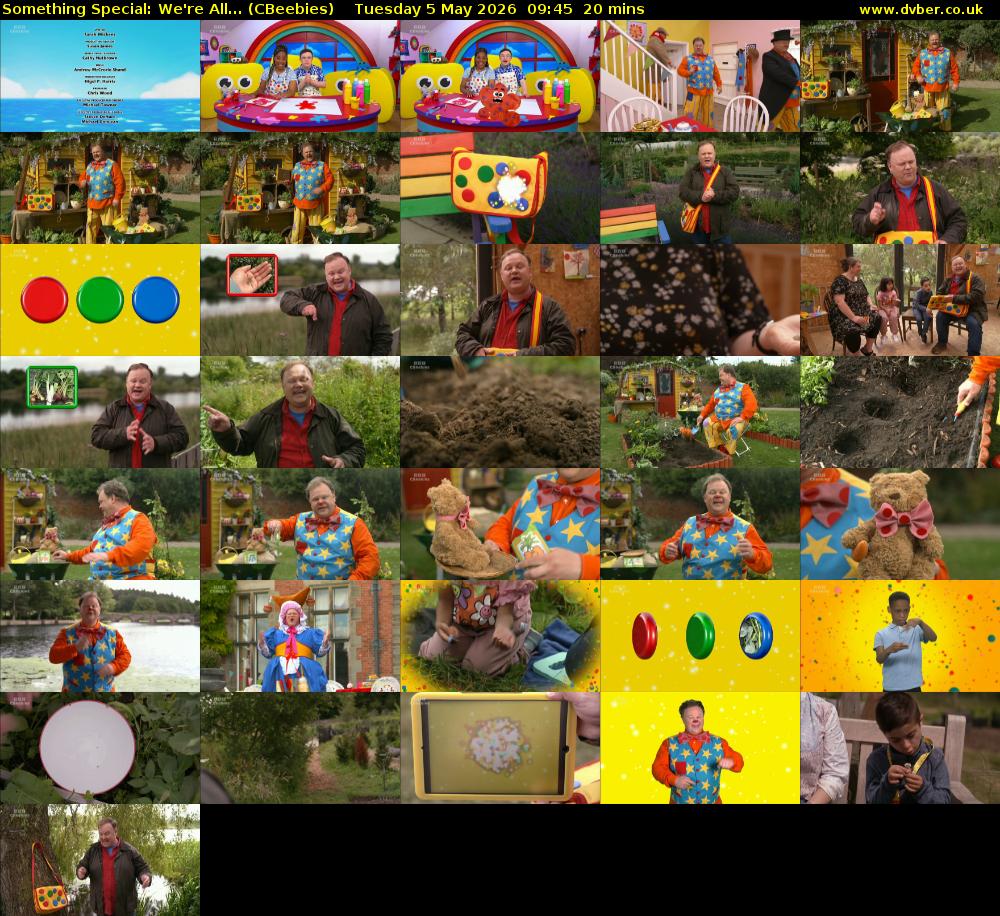 Something Special: We're All... (CBeebies) Tuesday 5 May 2026 09:45 - 10:05