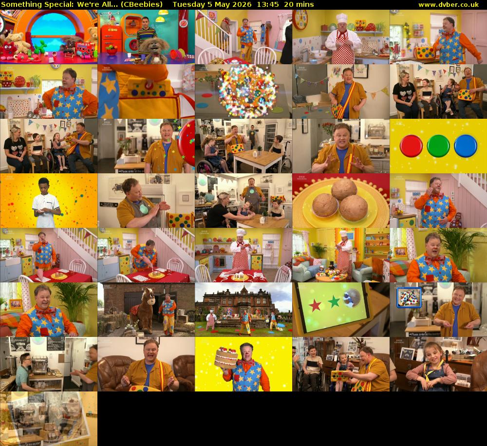 Something Special: We're All... (CBeebies) Tuesday 5 May 2026 13:45 - 14:05