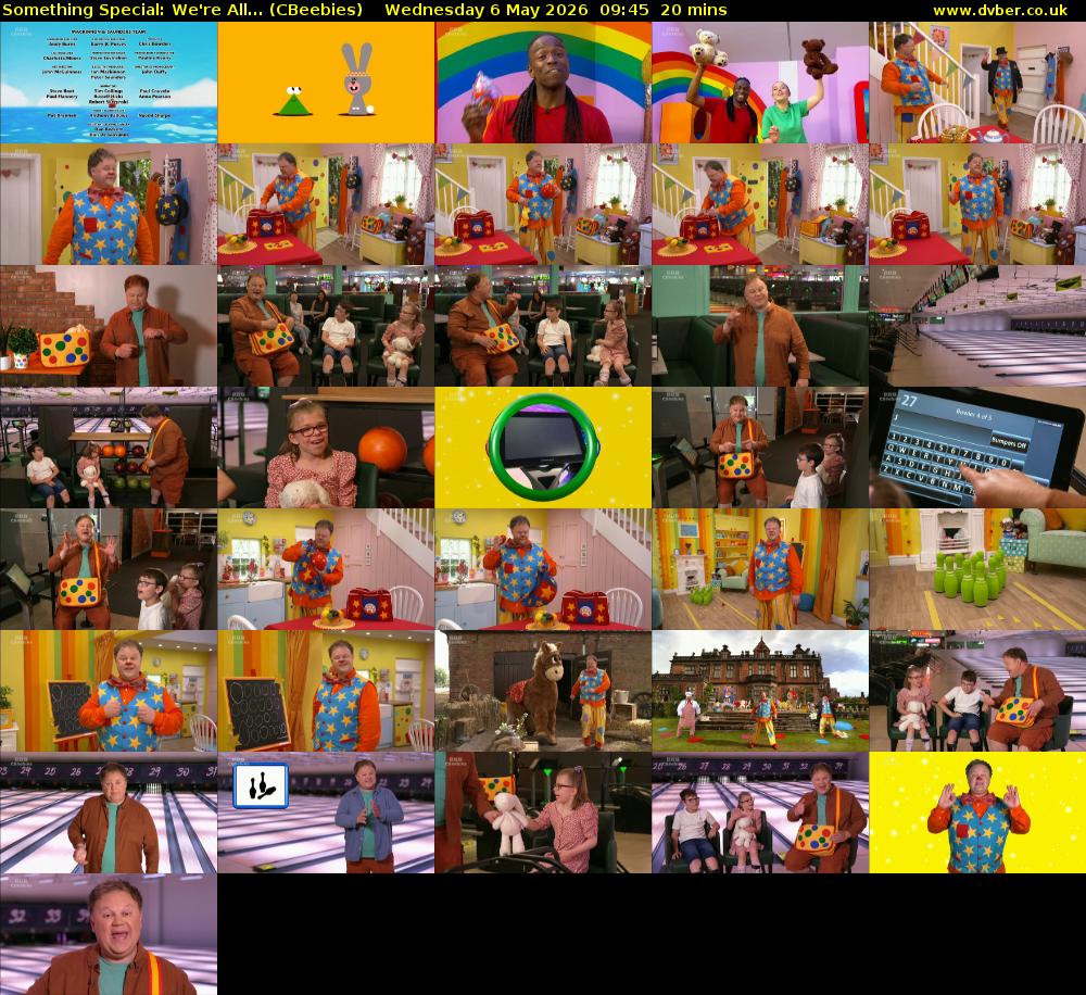Something Special: We're All... (CBeebies) Wednesday 6 May 2026 09:45 - 10:05