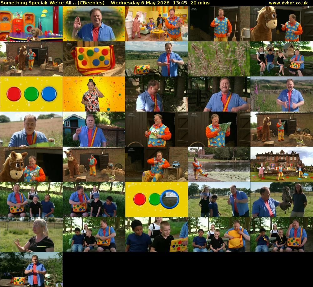 Something Special: We're All... (CBeebies) Wednesday 6 May 2026 13:45 - 14:05