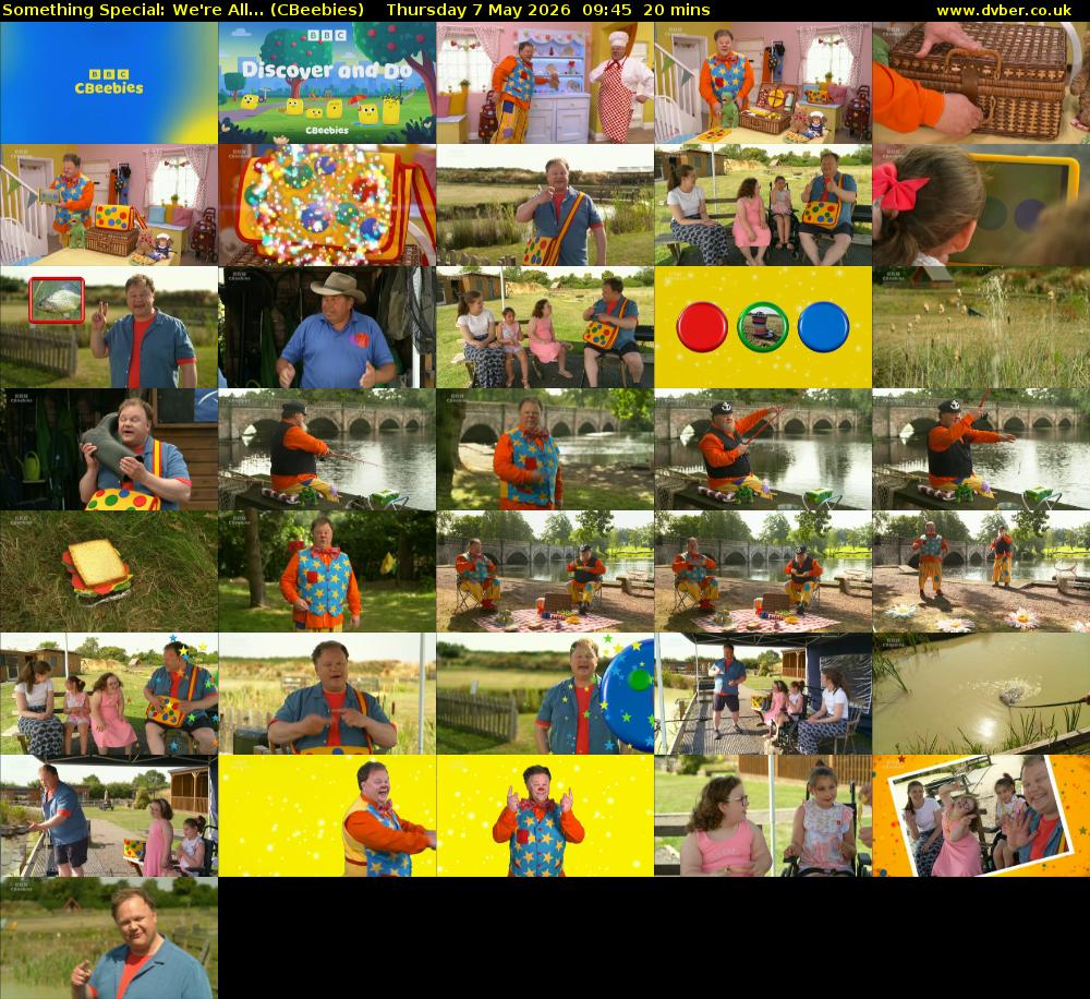 Something Special: We're All... (CBeebies) Thursday 7 May 2026 09:45 - 10:05