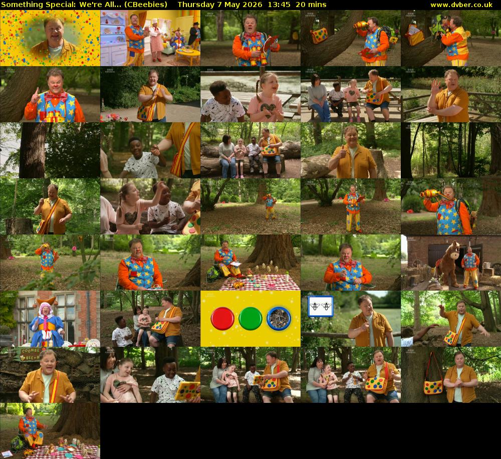 Something Special: We're All... (CBeebies) Thursday 7 May 2026 13:45 - 14:05