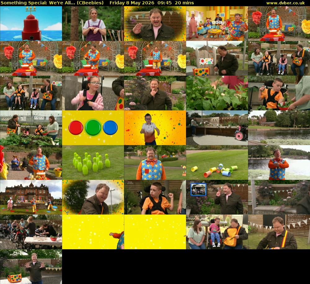 Something Special: We're All... (CBeebies) Friday 8 May 2026 09:45 - 10:05