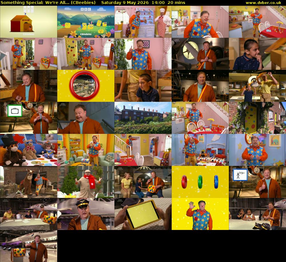 Something Special: We're All... (CBeebies) Saturday 9 May 2026 14:00 - 14:20