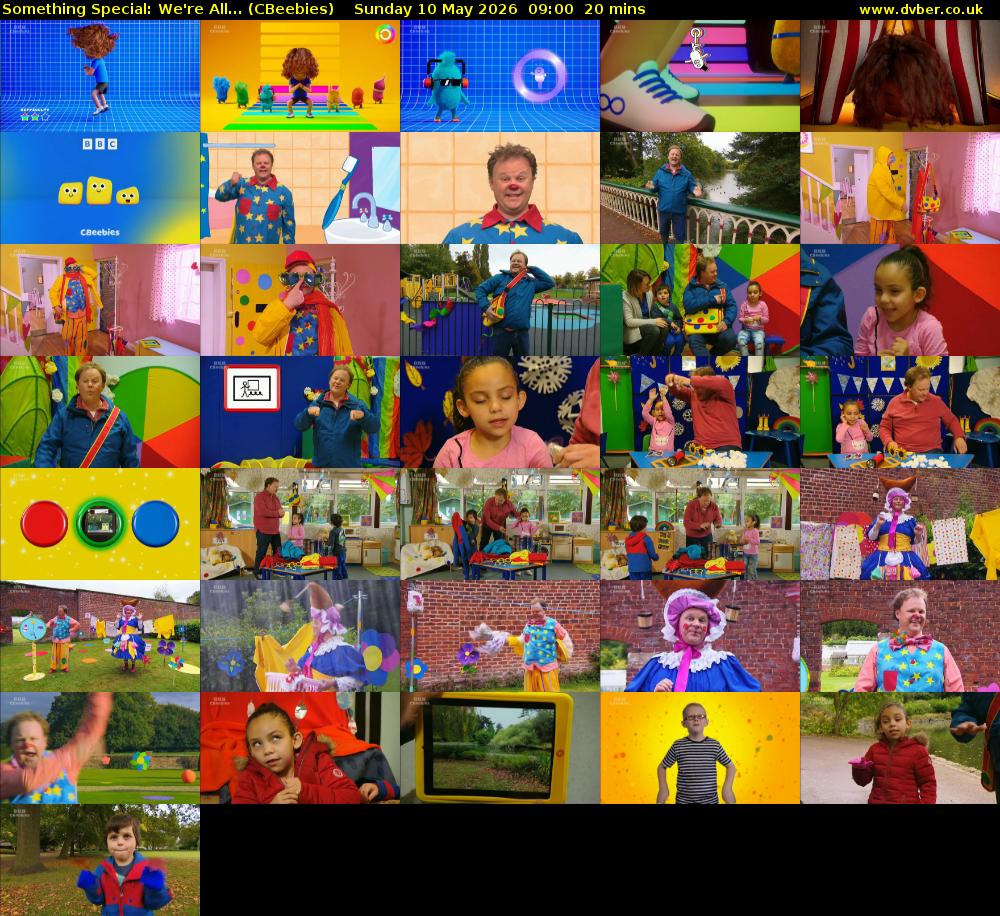 Something Special: We're All... (CBeebies) Sunday 10 May 2026 09:00 - 09:20