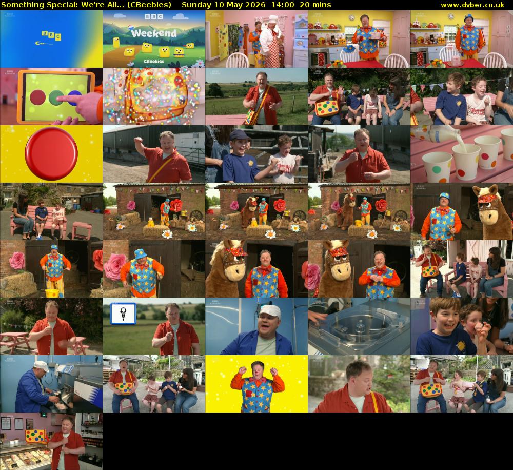 Something Special: We're All... (CBeebies) Sunday 10 May 2026 14:00 - 14:20
