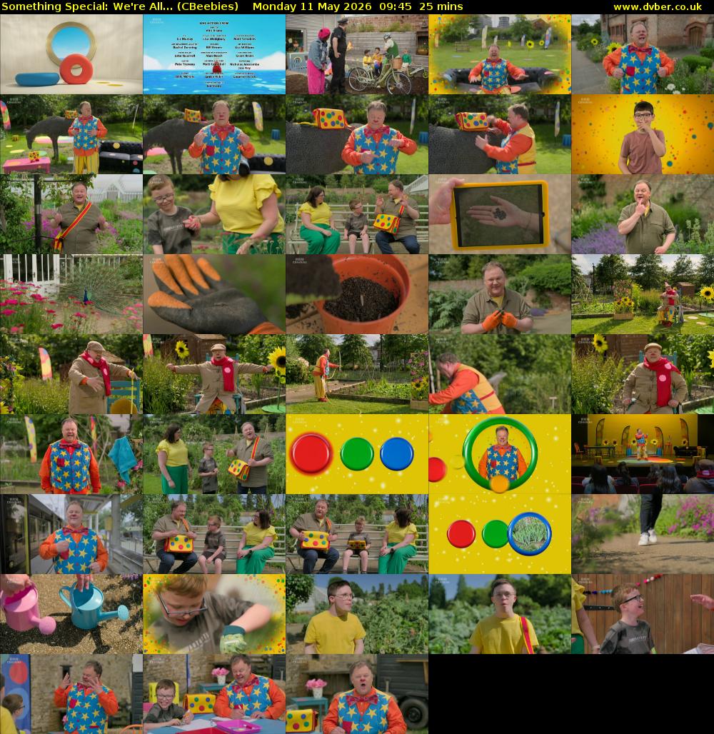 Something Special: We're All... (CBeebies) Monday 11 May 2026 09:45 - 10:10