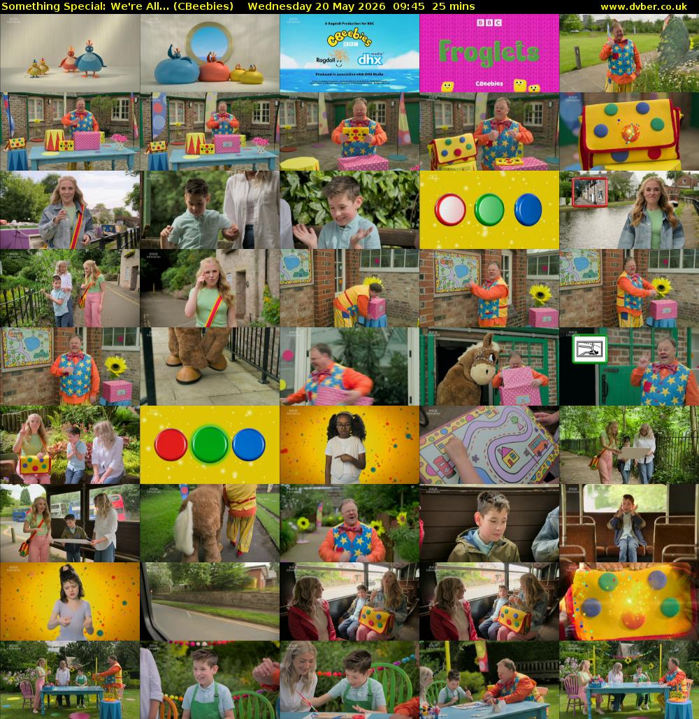 Something Special: We're All... (CBeebies) Wednesday 20 May 2026 09:45 - 10:10