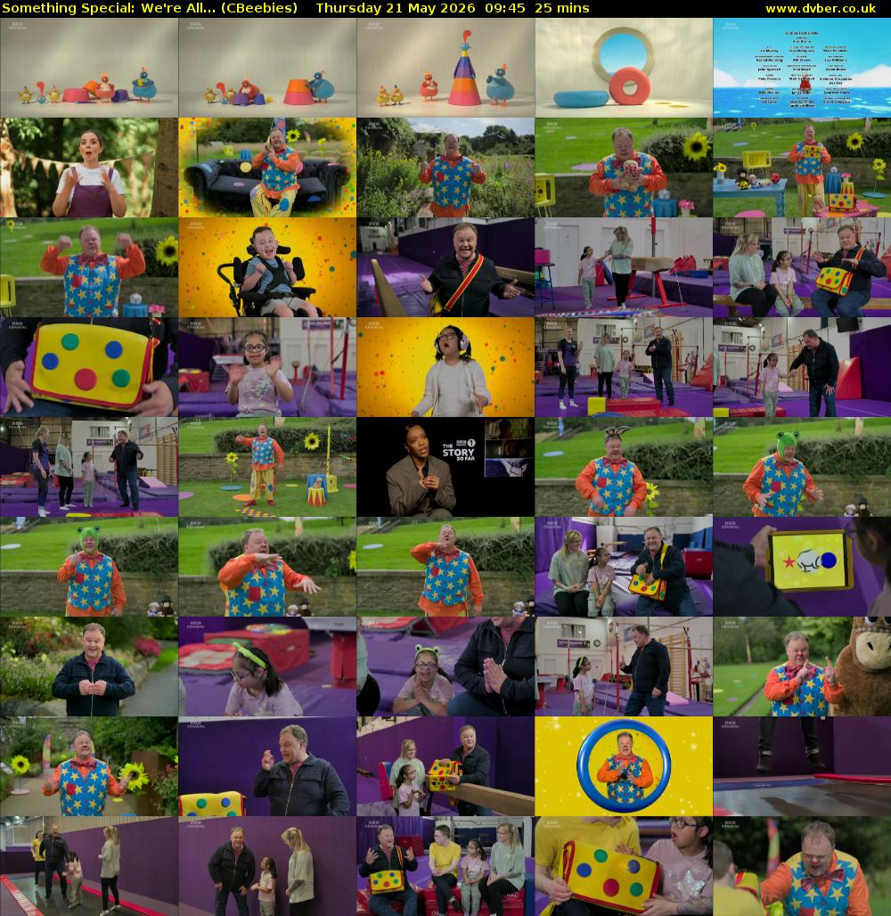 Something Special: We're All... (CBeebies) Thursday 21 May 2026 09:45 - 10:10