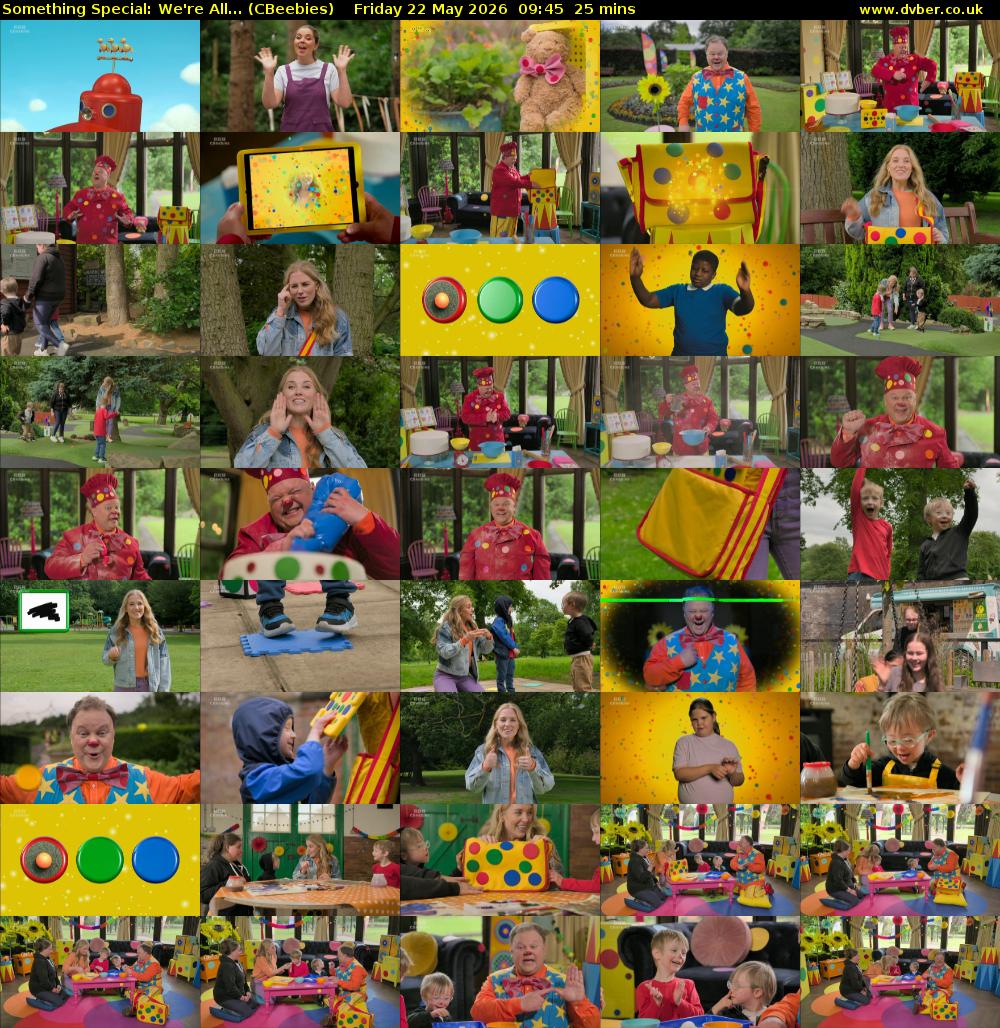 Something Special: We're All... (CBeebies) Friday 22 May 2026 09:45 - 10:10